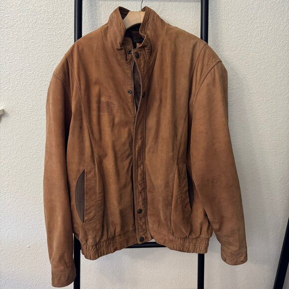 Vintage Members Only Leather Bomber Jacket Size XLT - Picture 3 of 11